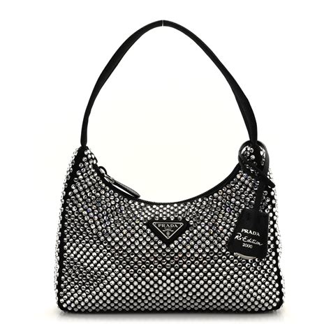 prada midi black handbag satin hard|prada purses.